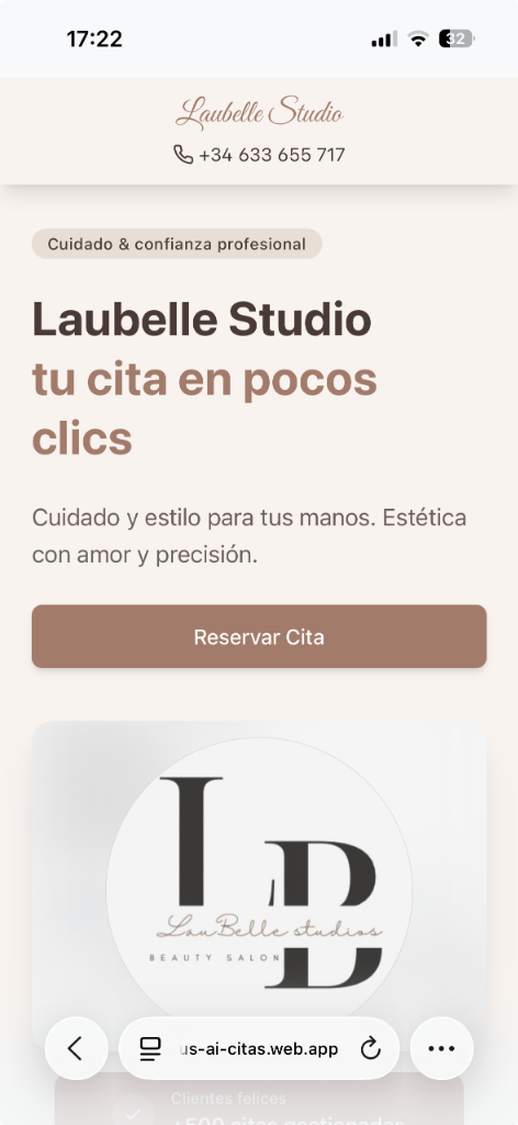Portal de Reservas Laubelle Studio